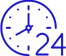 24 clock icon blue