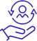 hand and person icon blue