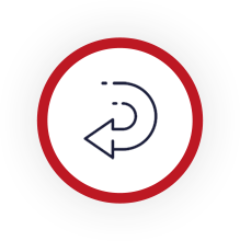 U-turn red icon